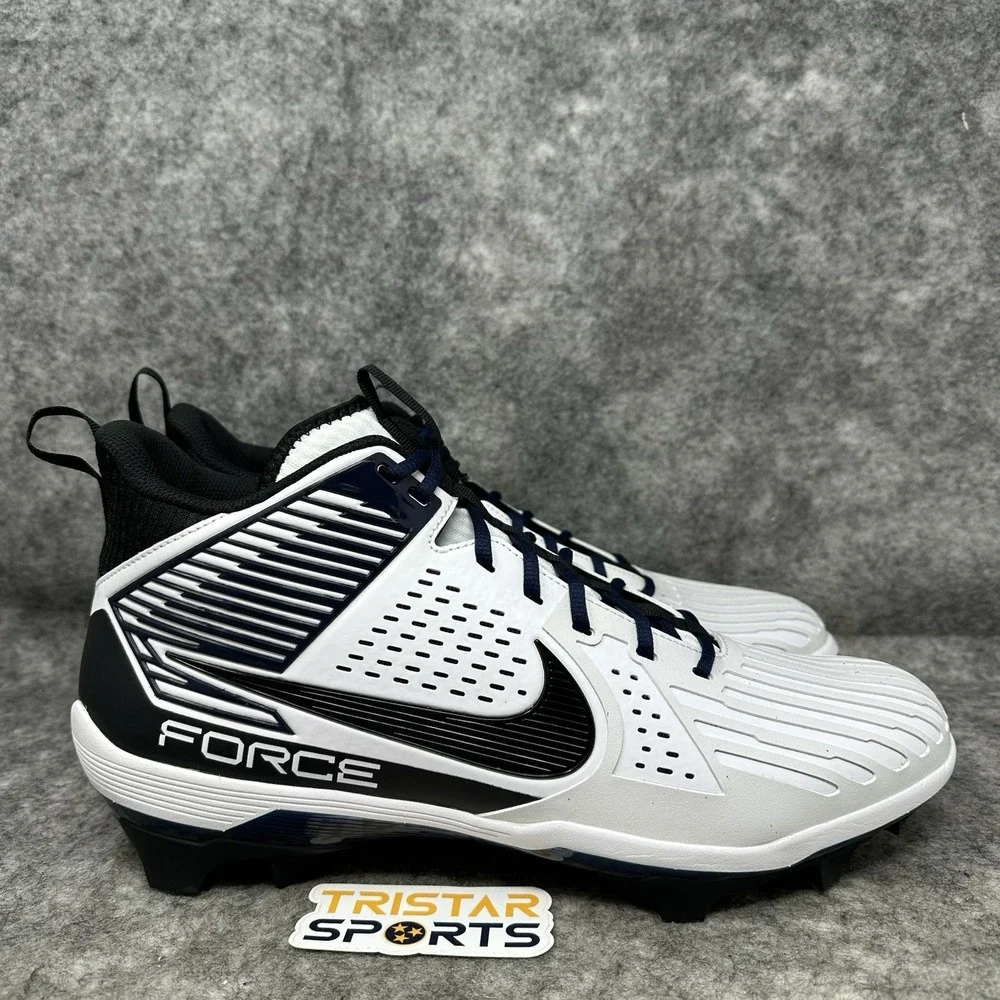 Nike Force Savage Pro 3 Football Cleats Mens Size 14 White Navy DA5453-105